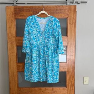 Lilly Pulitzer Blue and White Floral Dress